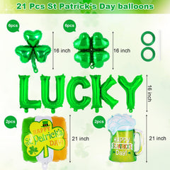 Shamrock foil balloon 18 inch green for St Patrick’s Day decor