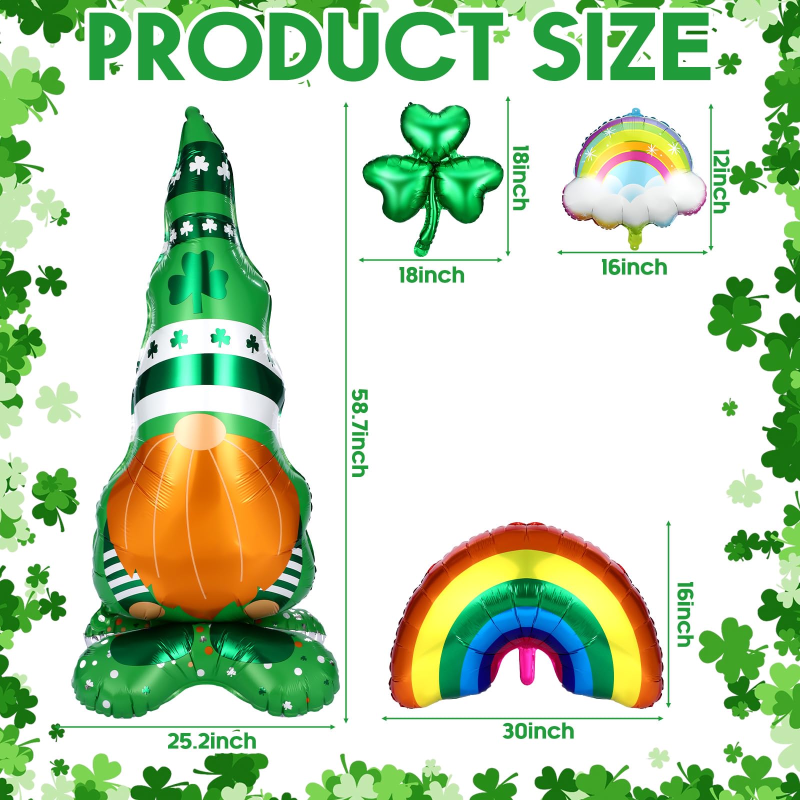 Shamrock foil green balloons