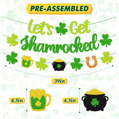 Shamrock garland banner for Irish Day decor on backdrop