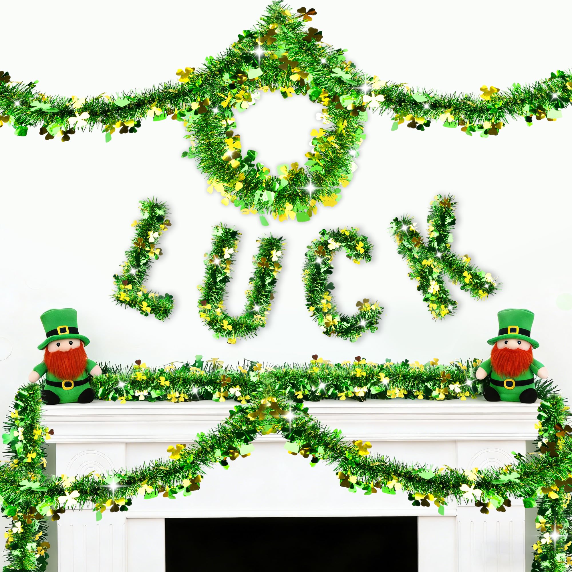 Shamrock hat design on garland 33ft length