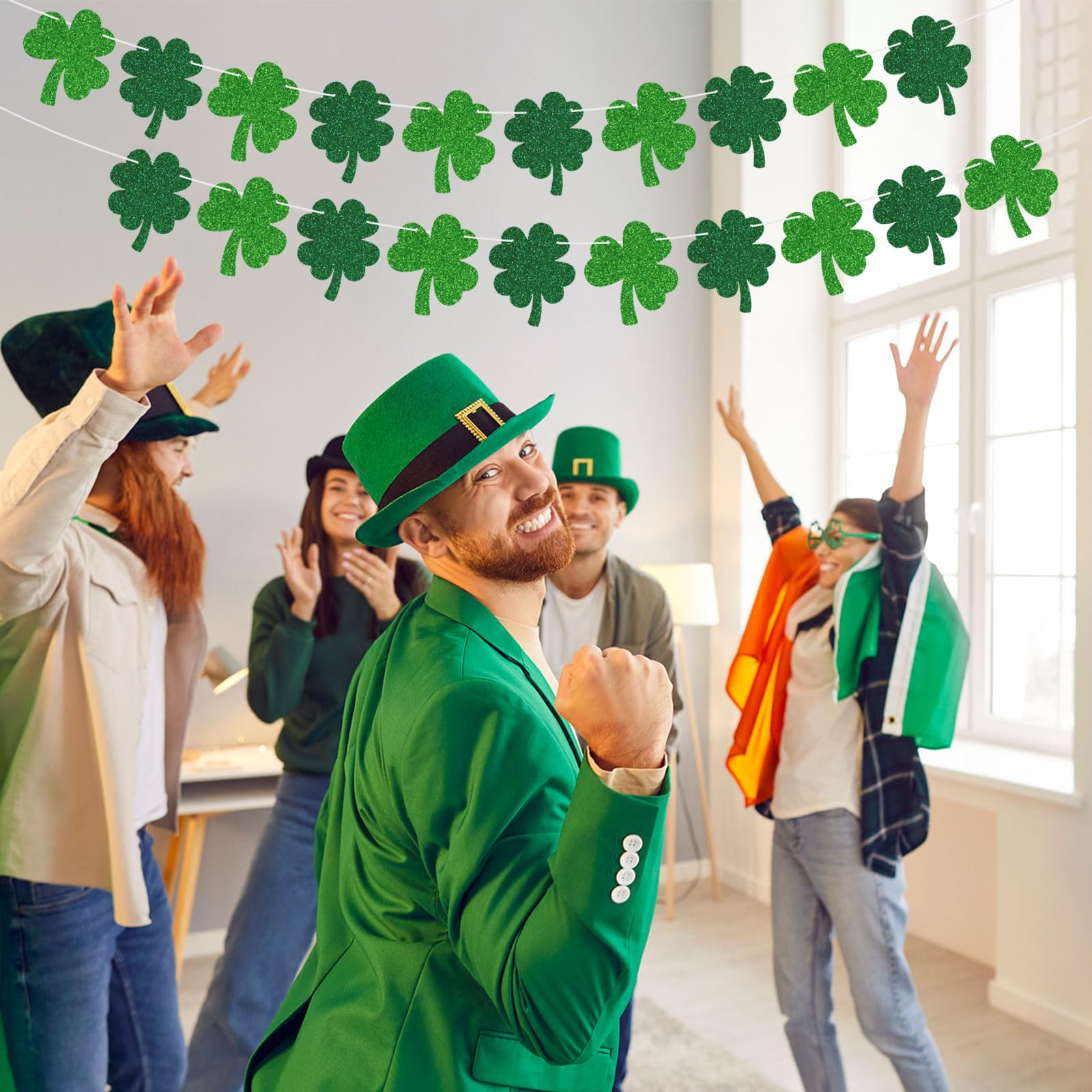 St Patrick's Day banner ready for hanging