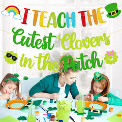 Shamrock rainbow pattern banner for classroom