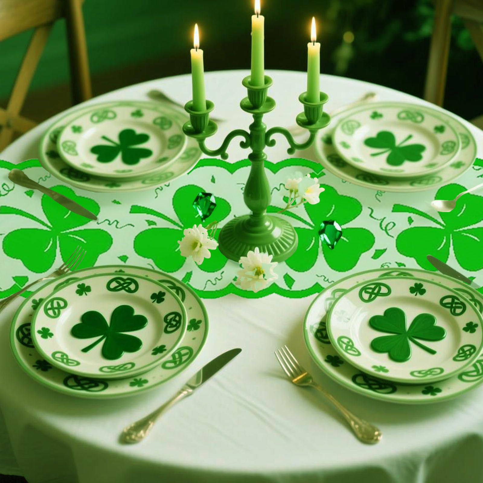 13 x 72 inch shamrock table runner for dining
