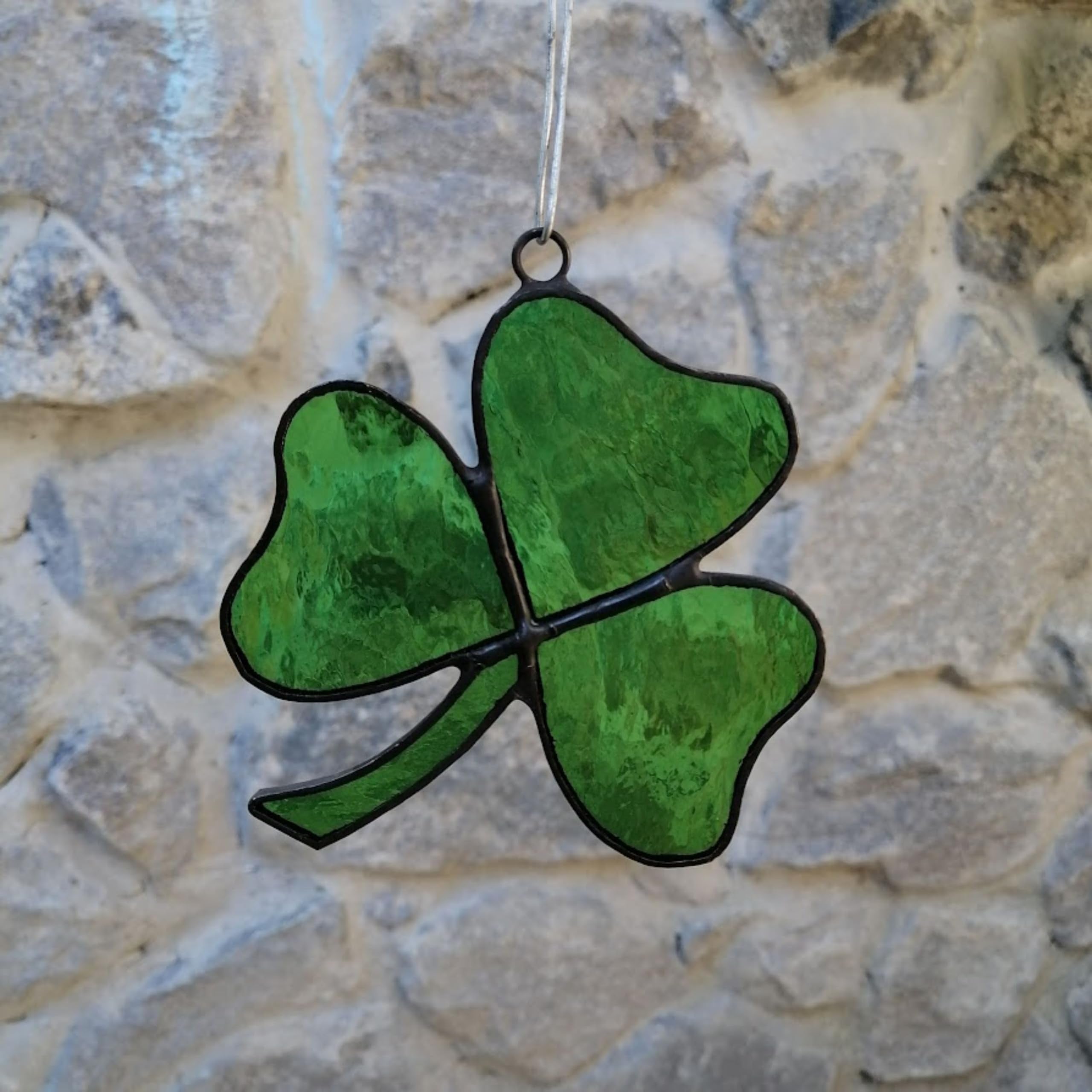 Shamrock window decor stained glass artwork