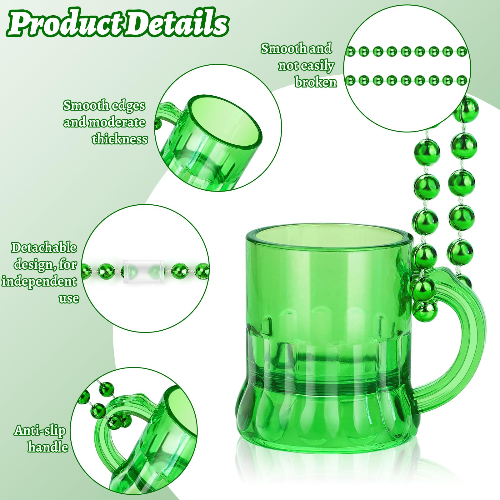 Detachable St Patricks Day shot glass necklaces by SHAOQINLIN