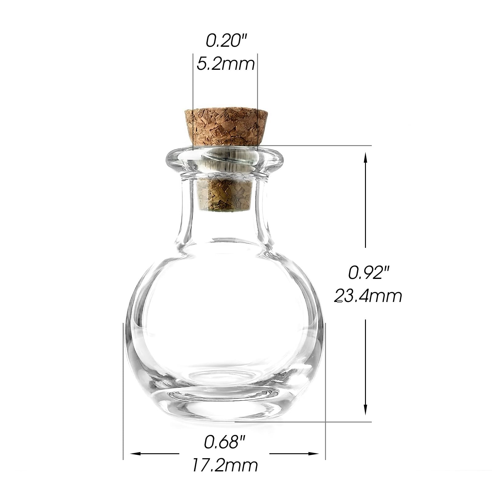 Small 2ml glass bottle Shaotong cork