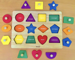 Wooden knob puzzle with 12 pieces for 12-18-24 months