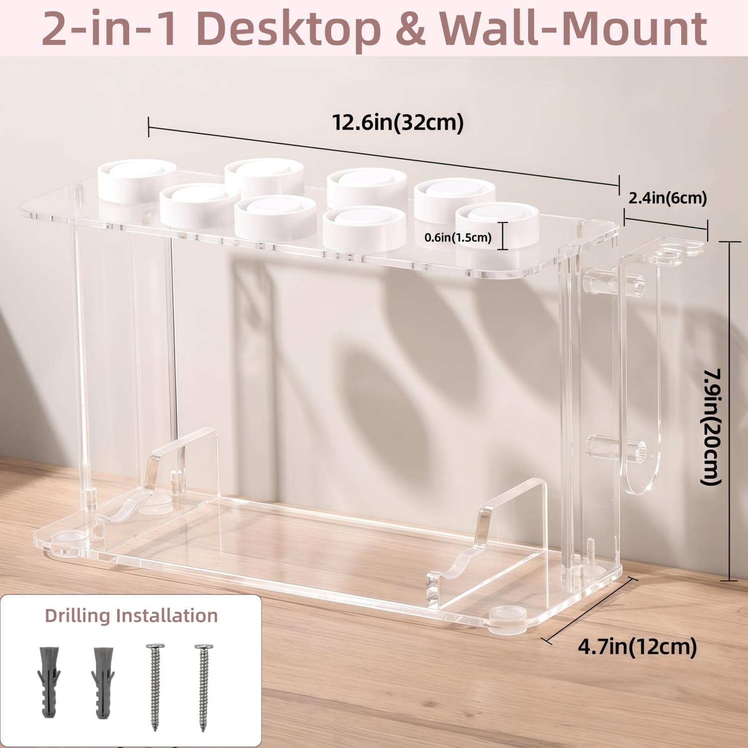 Countertop placement of Dyson Airwrap Holder on vanity