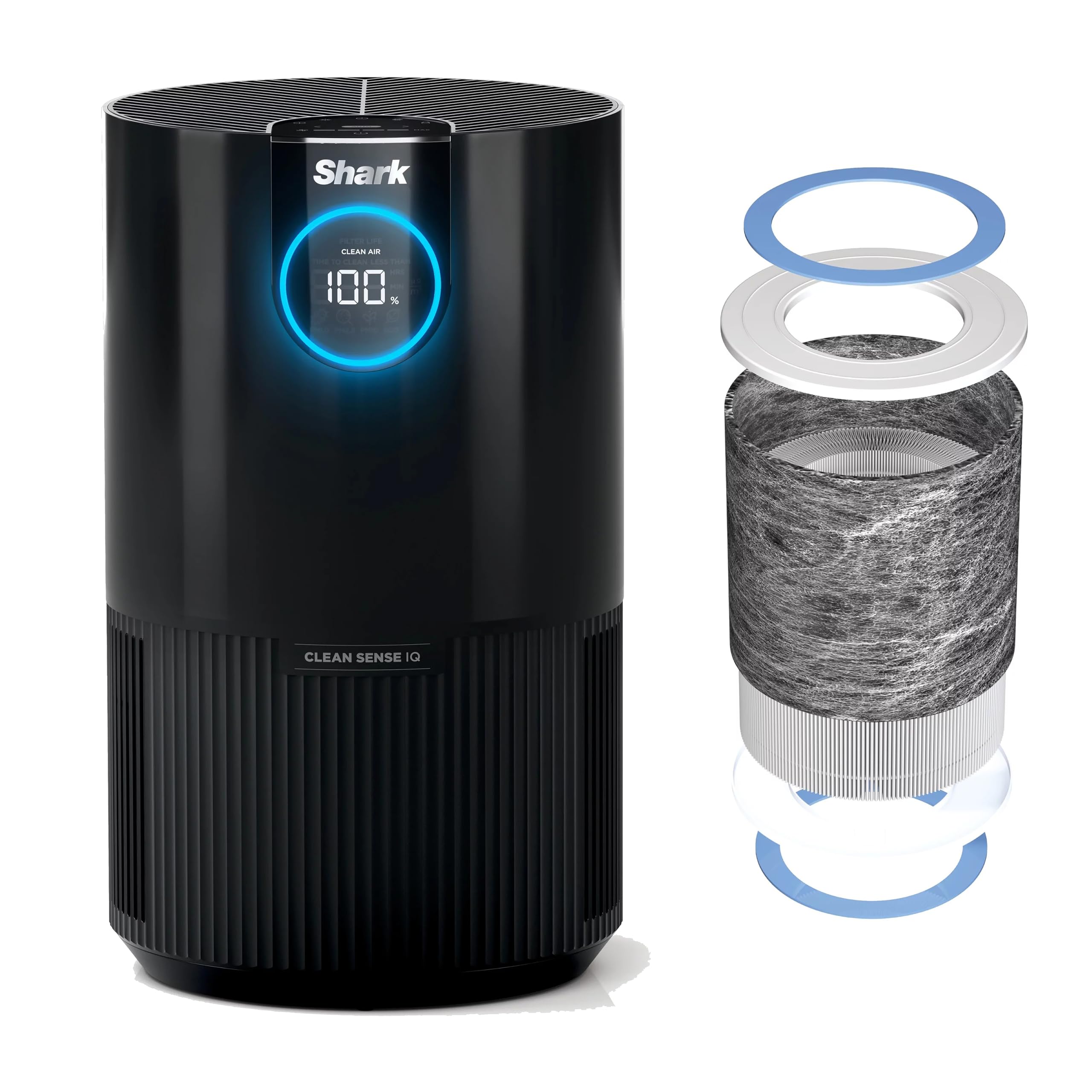 Shark HP100 air purifier in charcoal grey