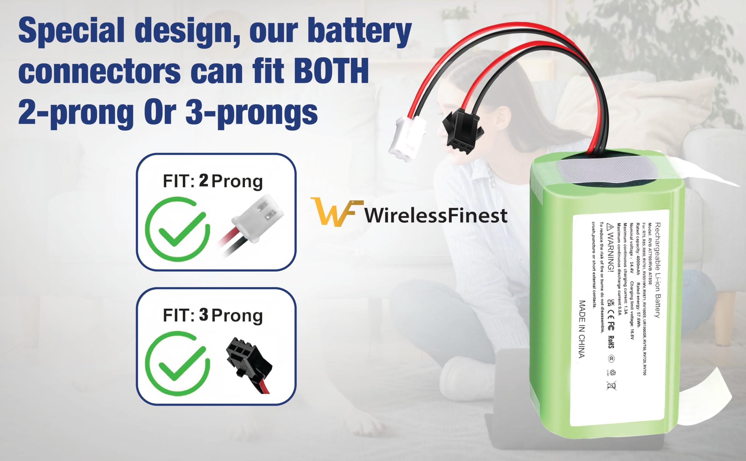 RVBAT850 compatible battery for Shark Ion RV75 RV85 RV761