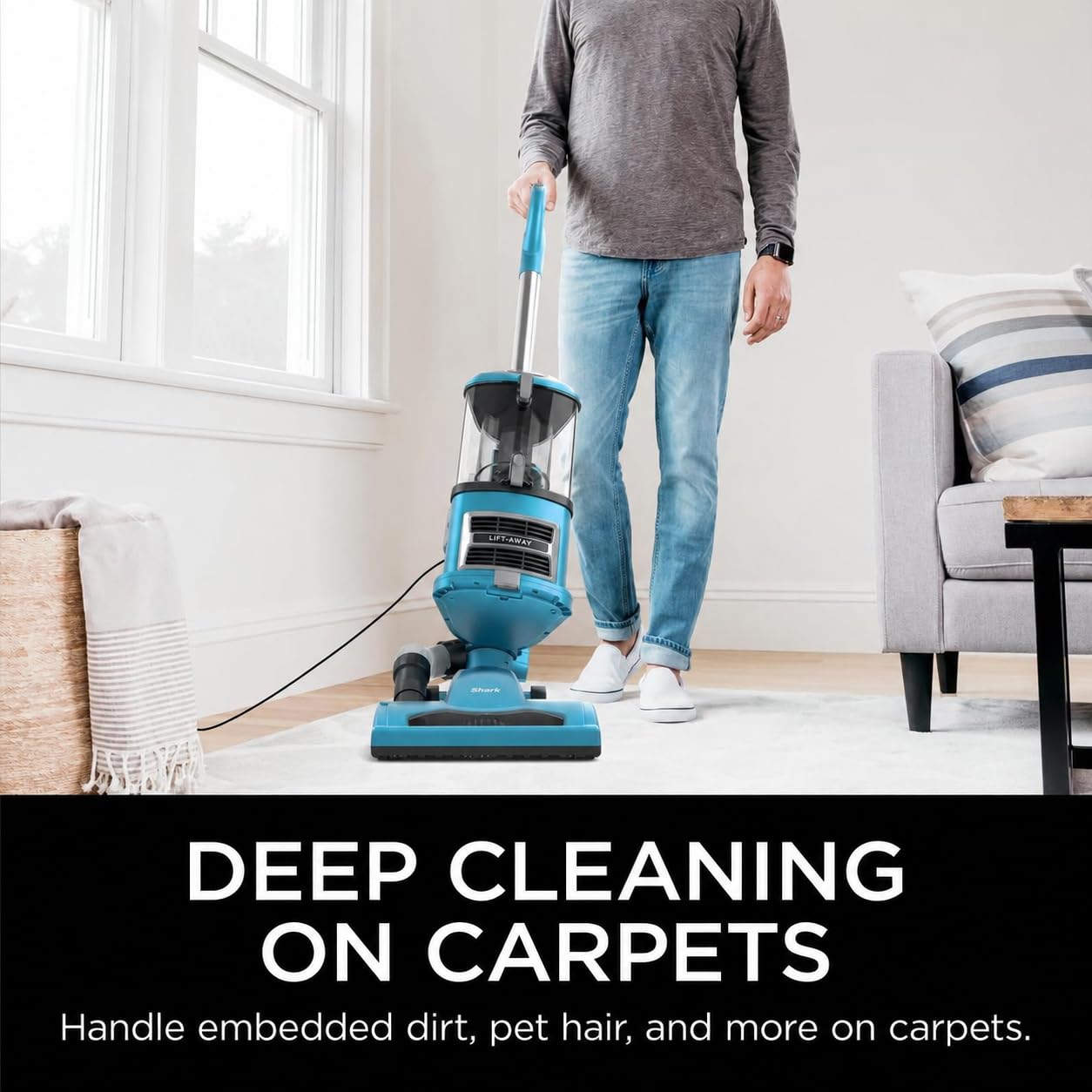 Shark NV380 Navigator Lift-Away deluxe upright vacuum teal