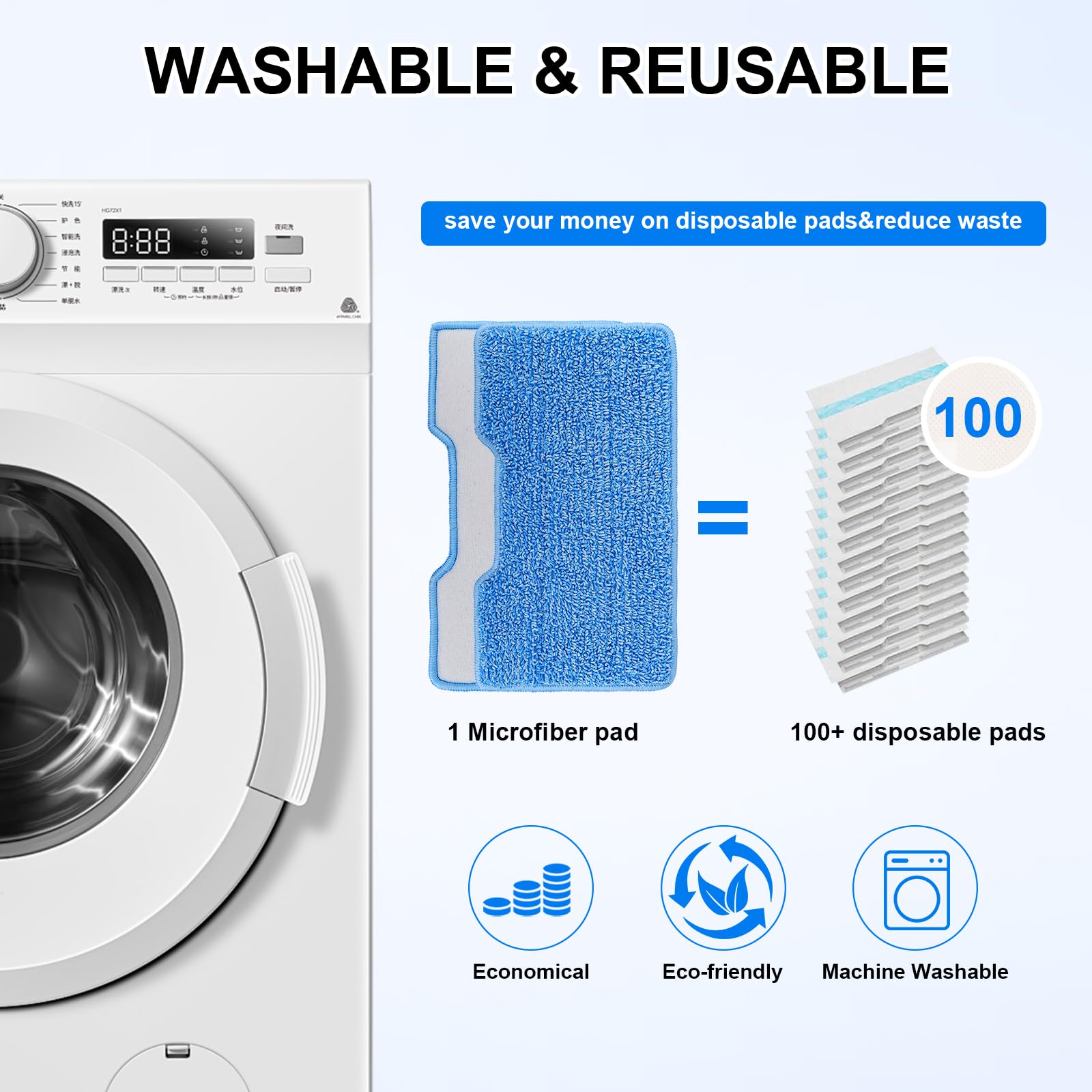 VM250 Vacmop pad refill and dirt chamber