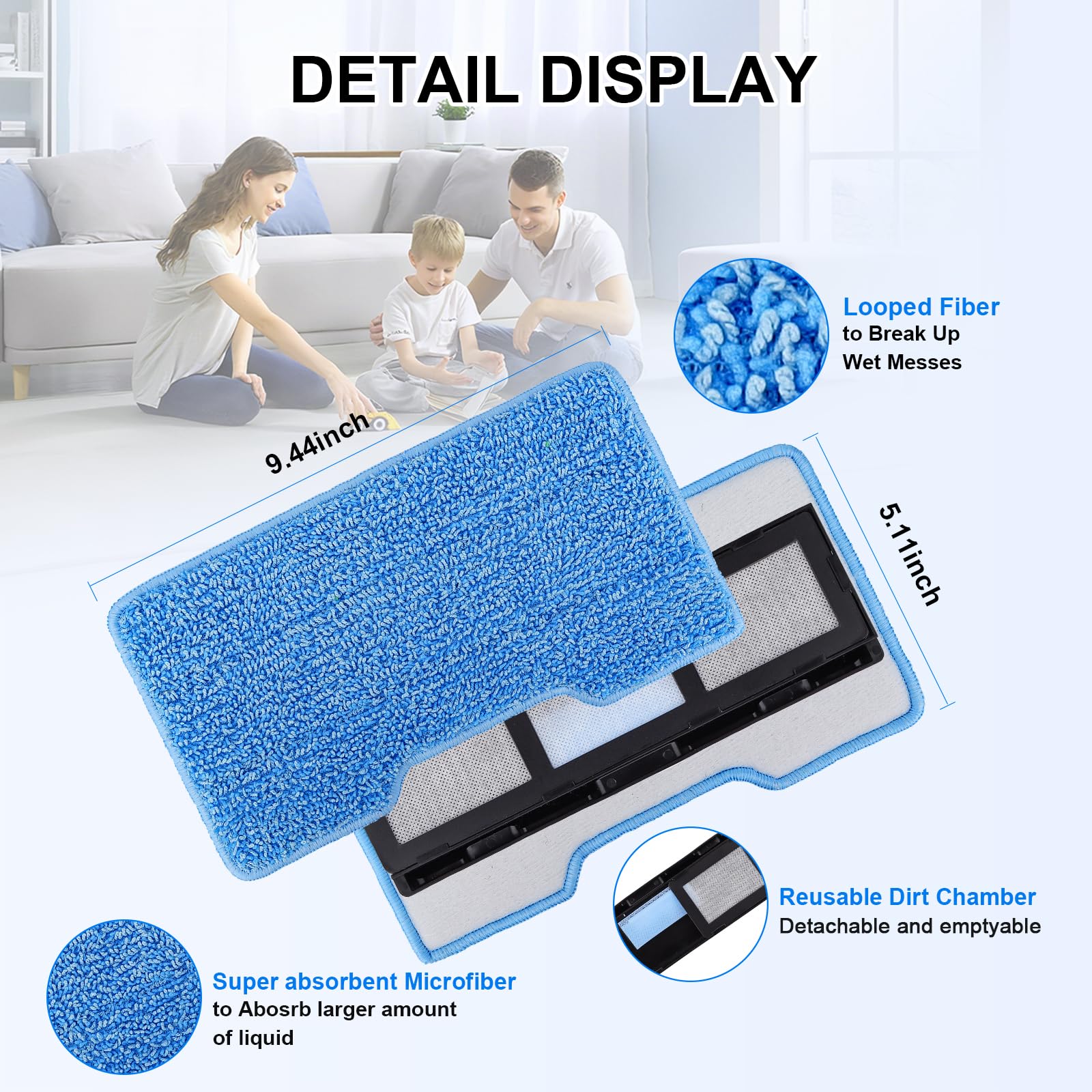 VMP30 Vacmop pad refill for hard floors