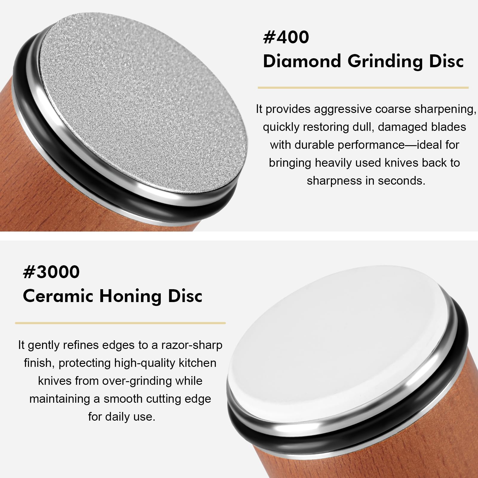 Diamond and Ceramic Whetstones in knife sharpener