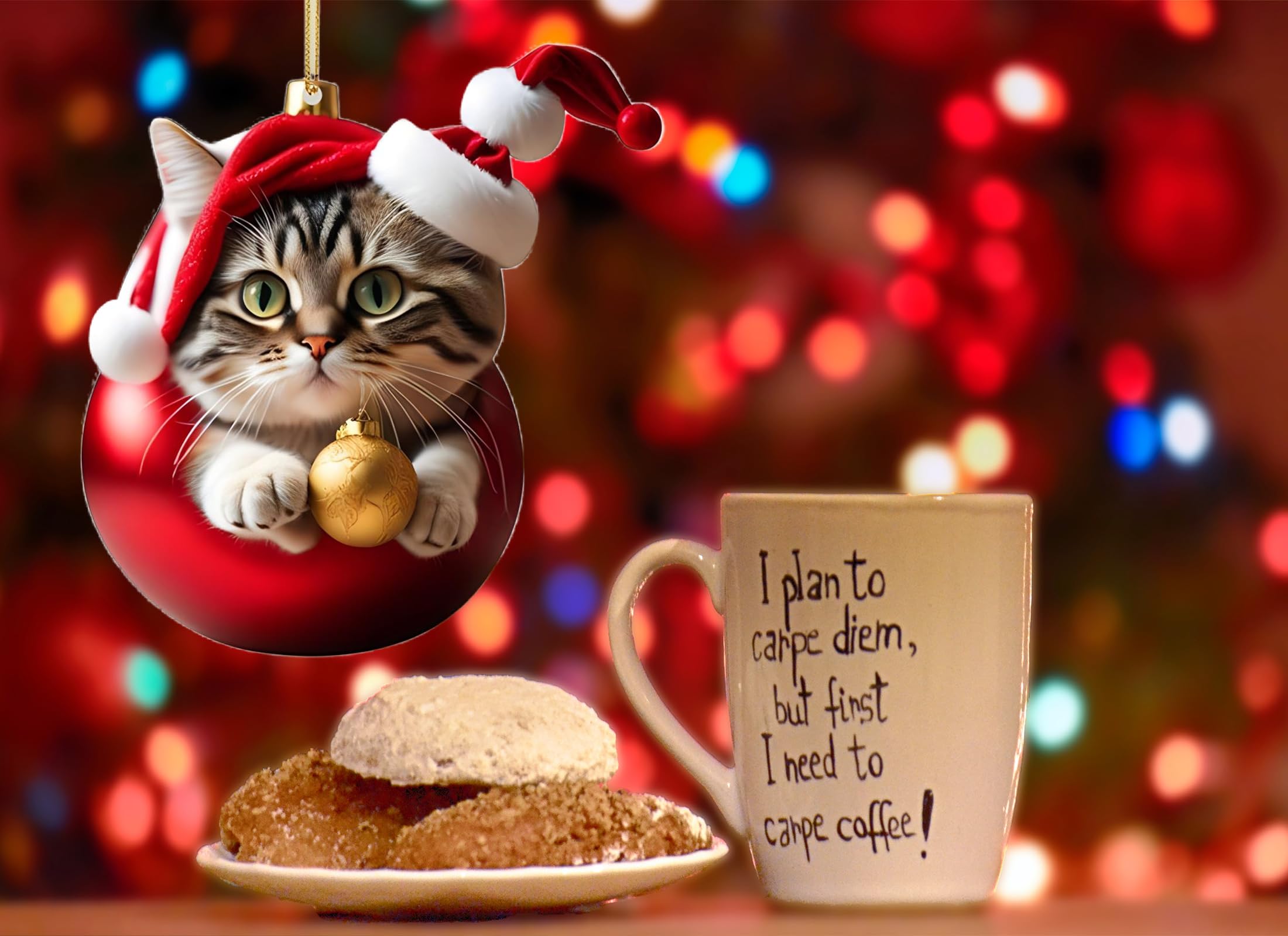 Shatterproof acrylic cat ornament