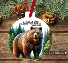 Shatterproof Christmas ornament for Grizzly 399