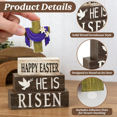 4-piece Christian Easter decorations wooden signs