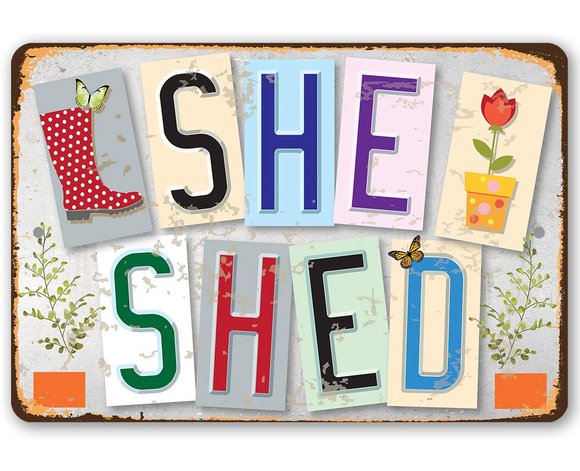 She Shed Sign metal indoor outdoor wall decor