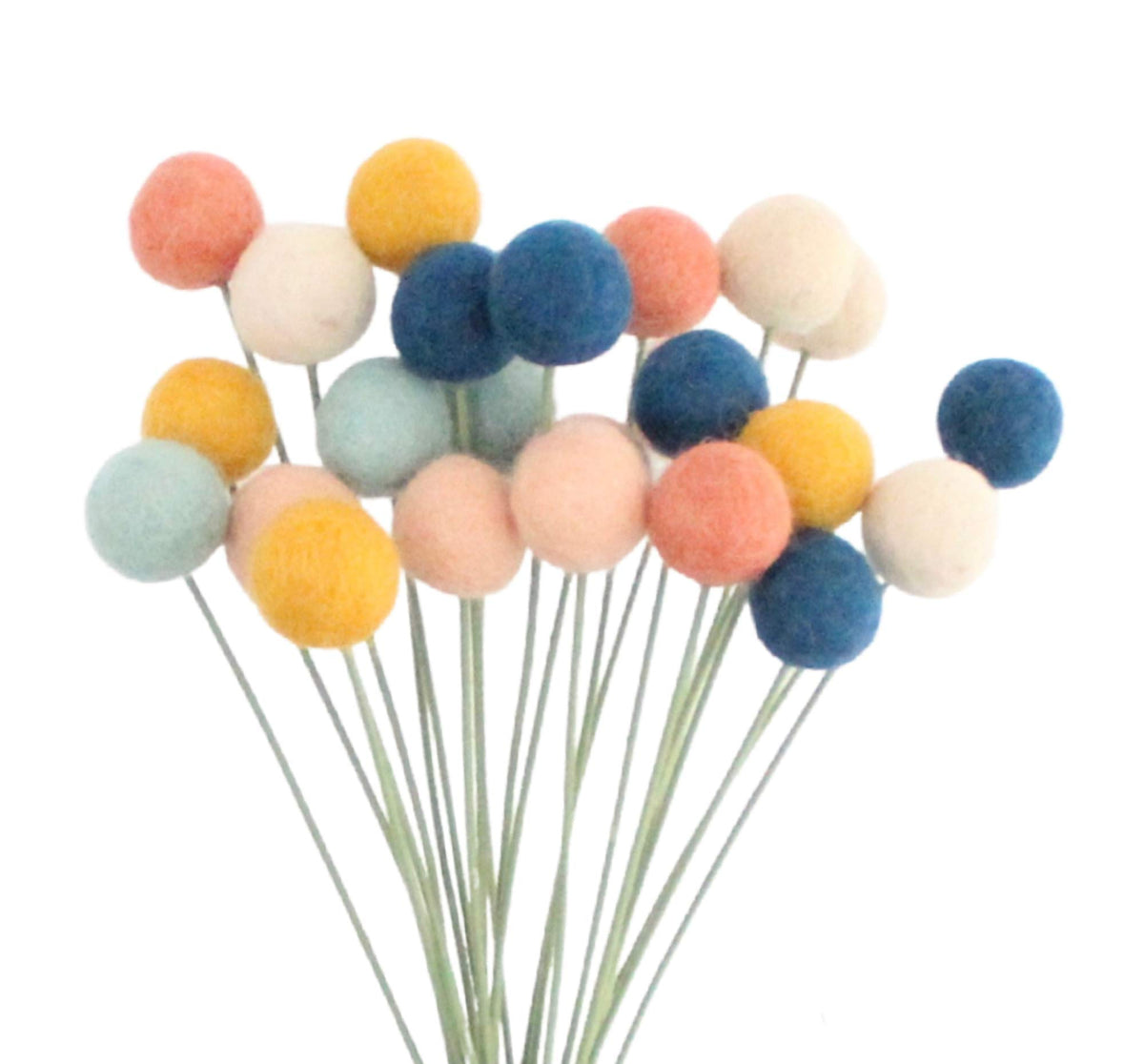 Sheep Farm Felt- felt ball bouquet with 9 inch stems