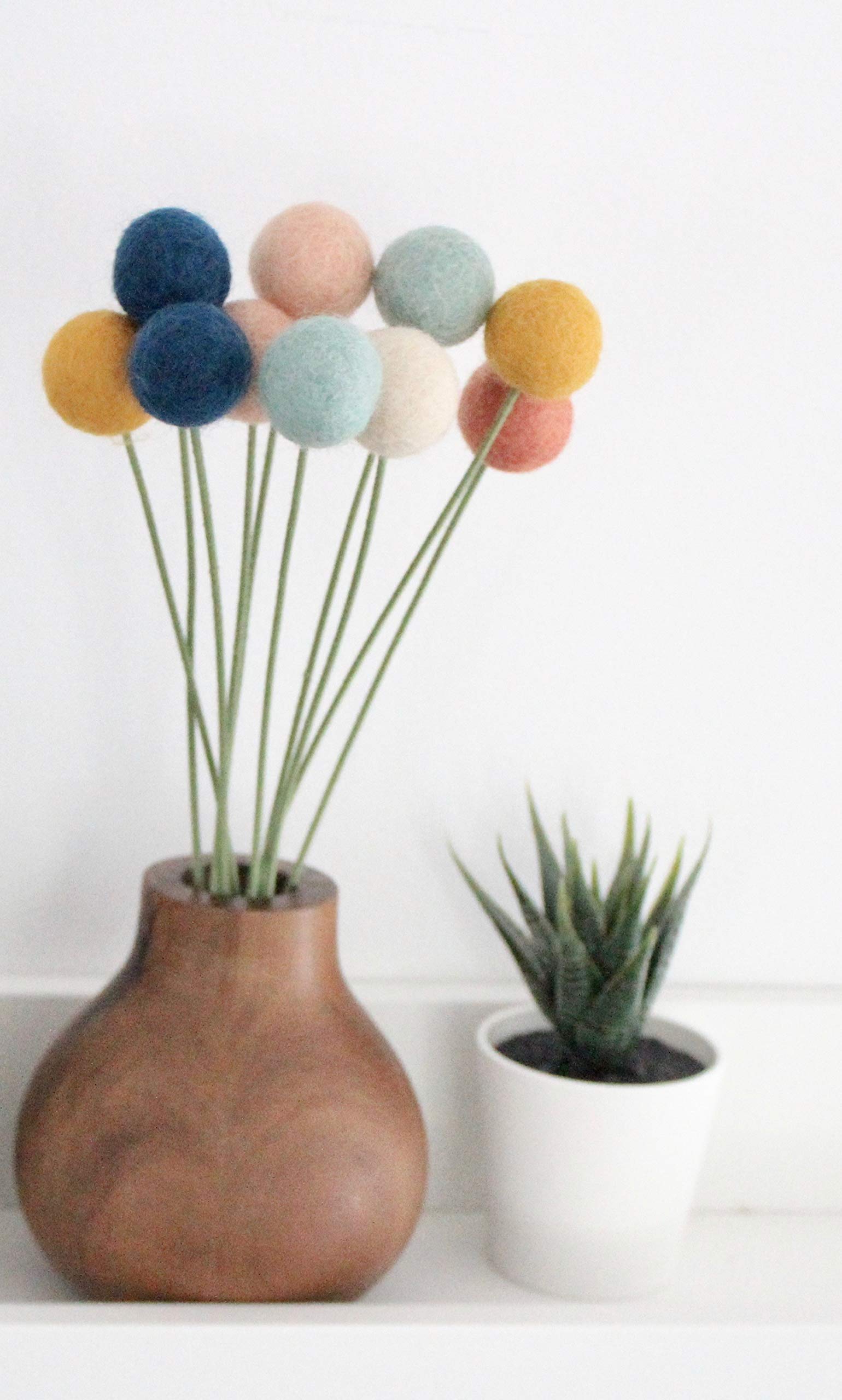 Felt Ball Bouquet mint color by Sheep Farm Felt-