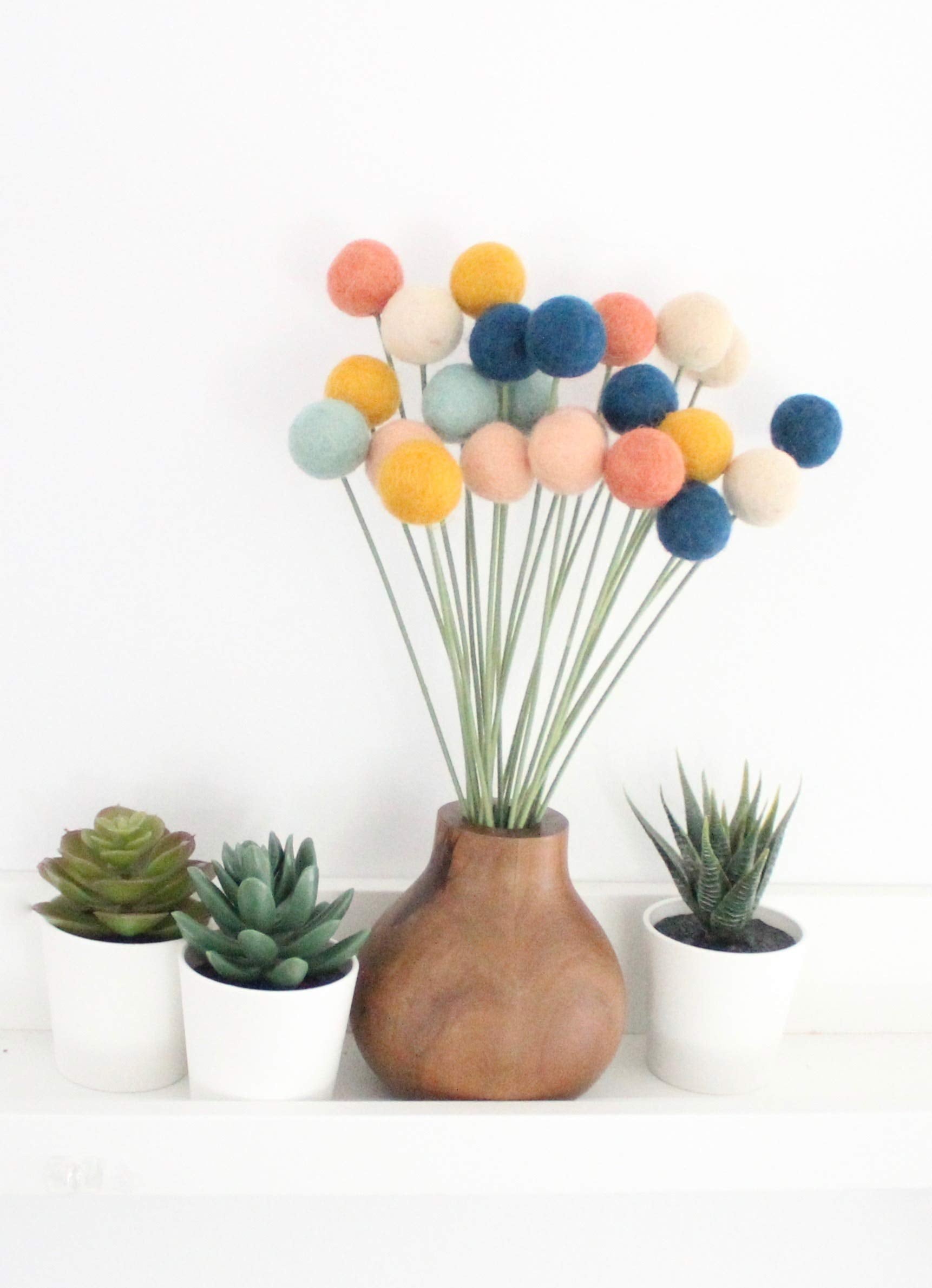 Felt Ball Bouquet navy color by Sheep Farm Felt-