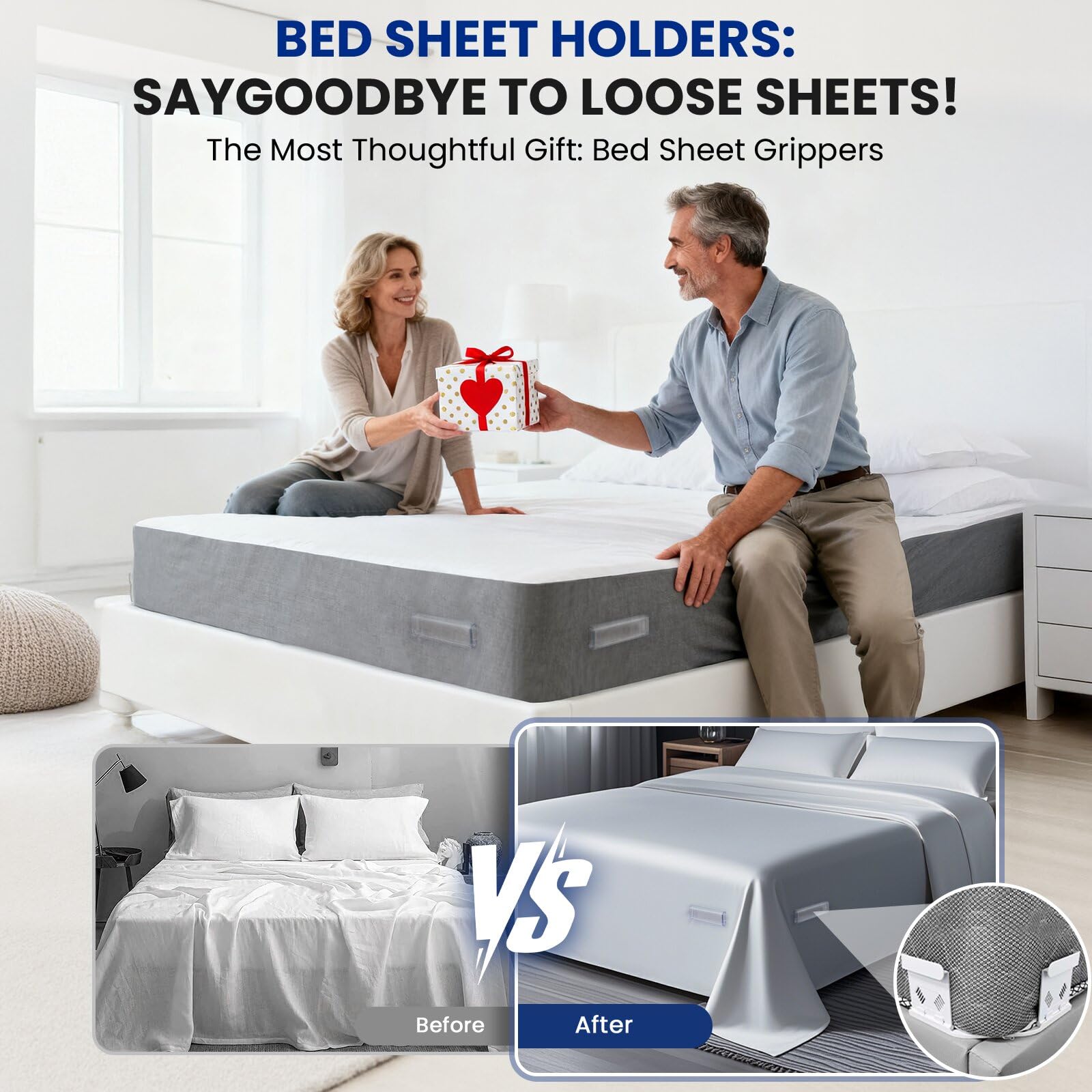 Premium 4-piece set of bed sheet holders for corners