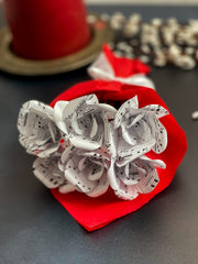 Sheet music paper flowers bouquet decorative roses