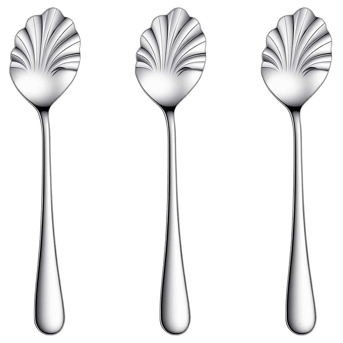 shell shape sugar spoon in stainless steel
