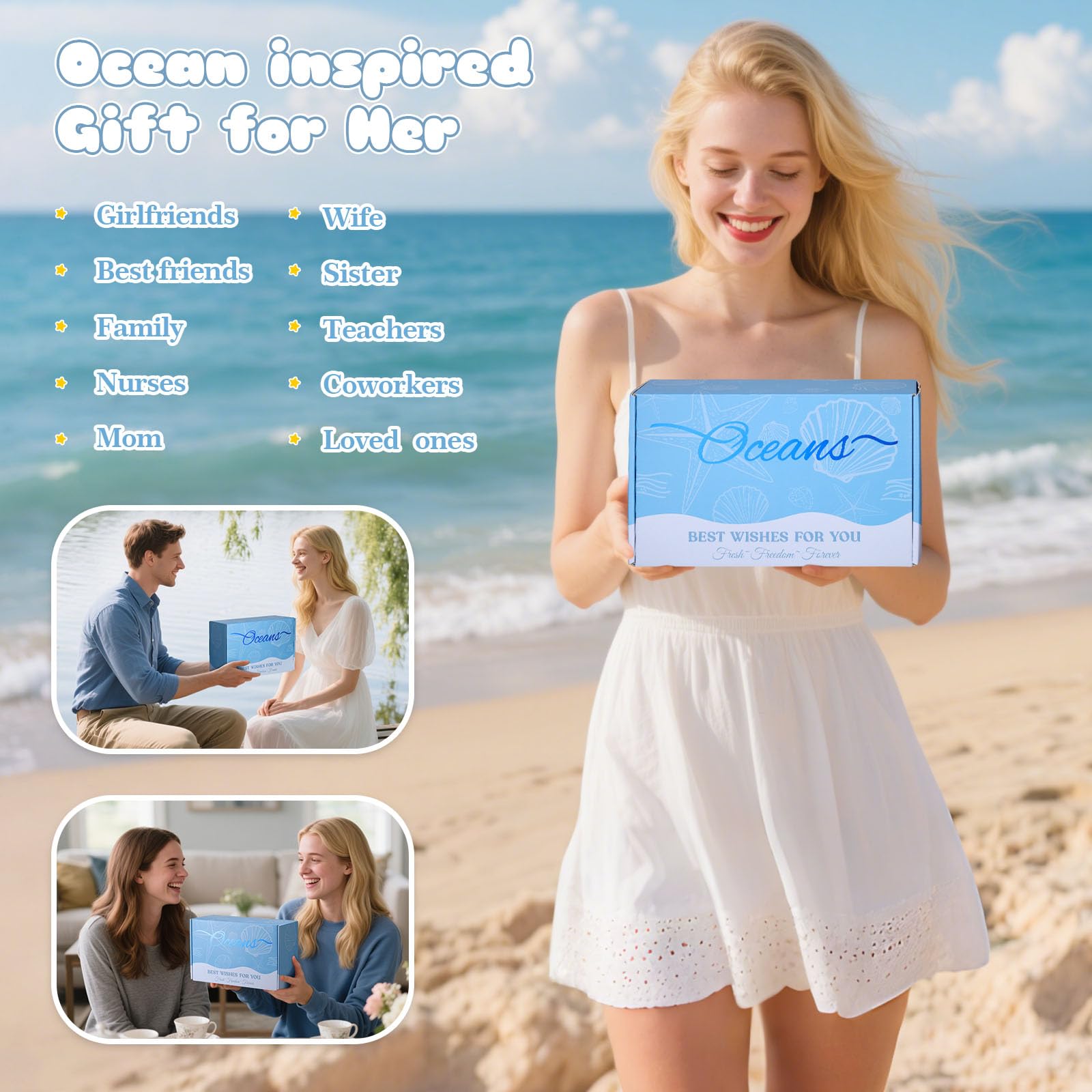 Shell-shaped bath bomb for ocean vibe