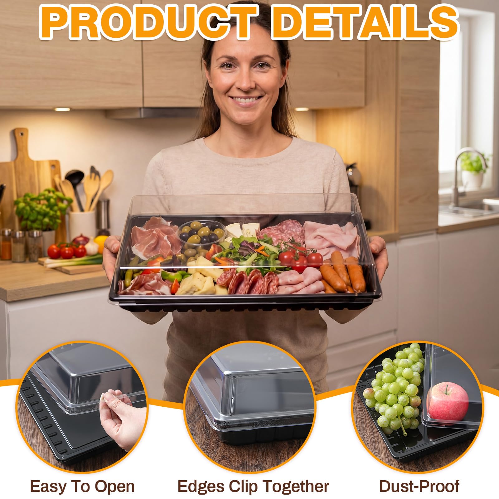 Shellwei 15x10 inch charcuterie board with lid and dipping bowl