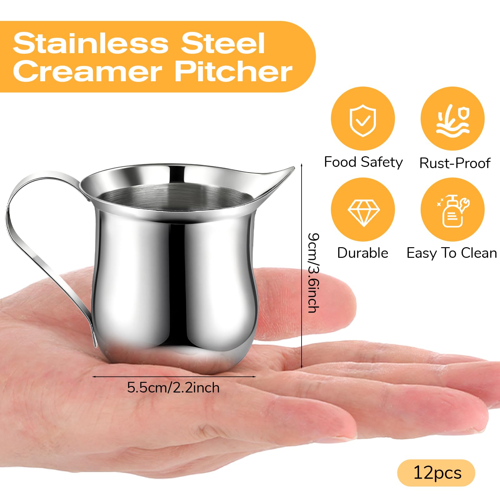 Bell shape creamer pitcher with wide mouth