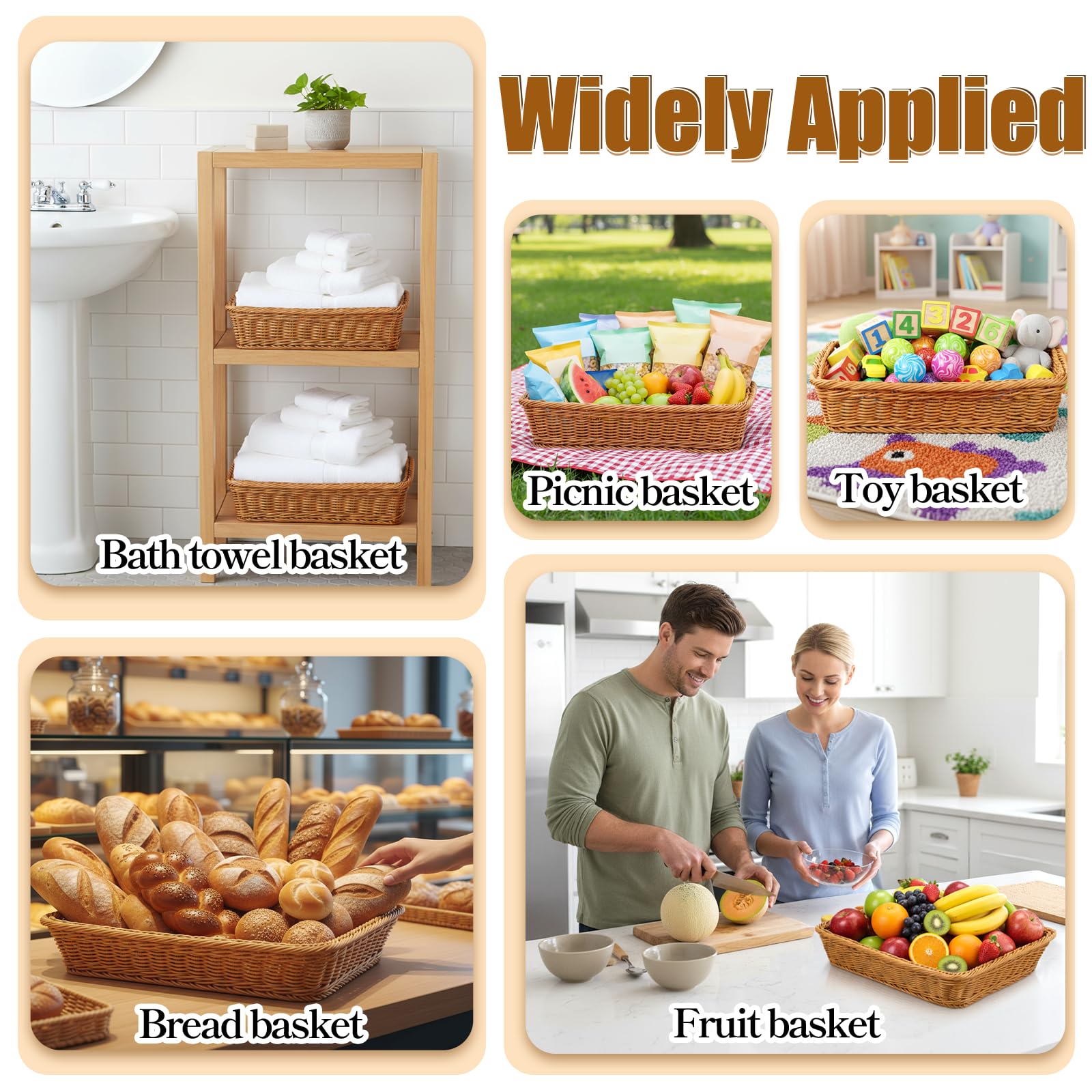 Bread fruit snack display using SHENLIU baskets
