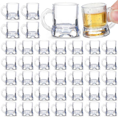 SHENLIU 48 piece mini plastic beer mugs transparent with handles