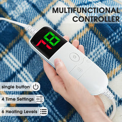 Electric throw blanket designed for couch bed office