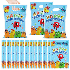 Shifigril 30Pcs Number Blocks Gift Bags set for birthday party decor