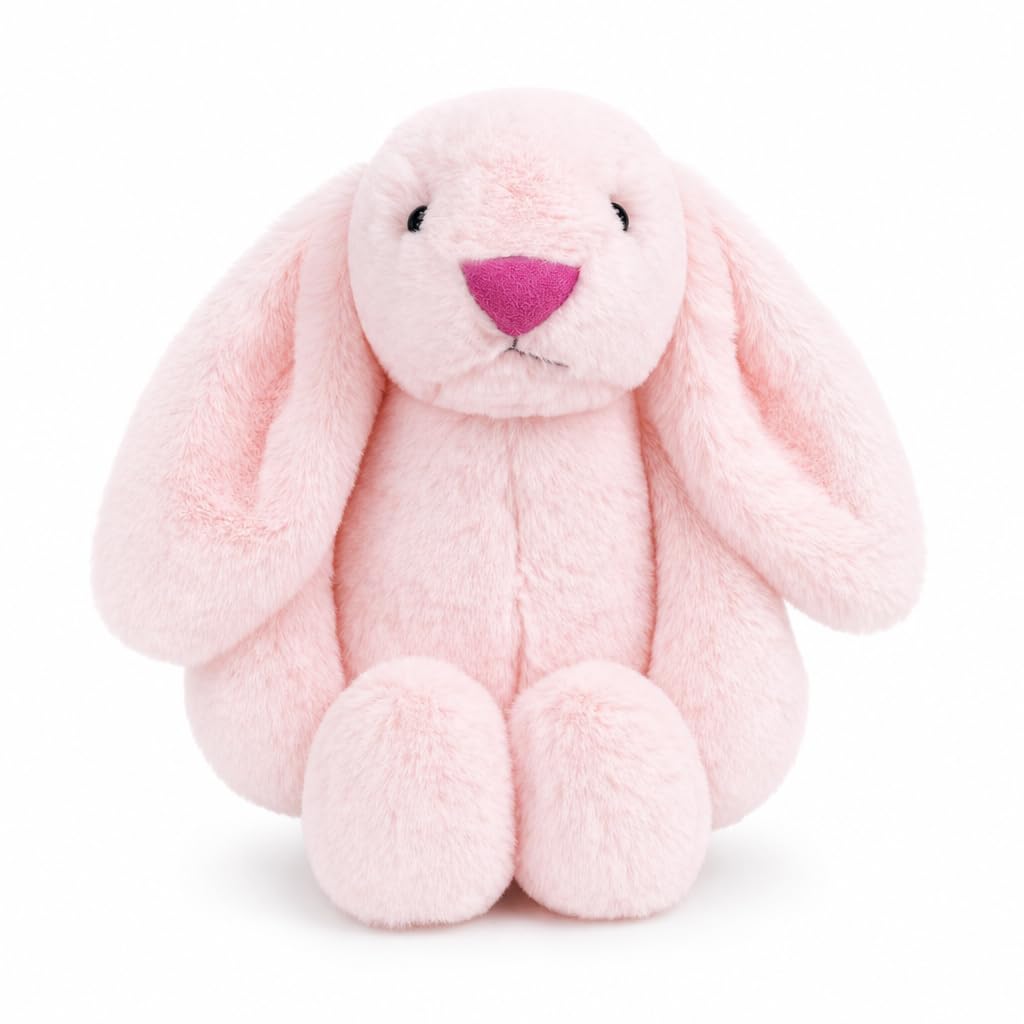 shiguangji bunny stuffed animal plush 11.8 in pink, soft stuffed animal for babies