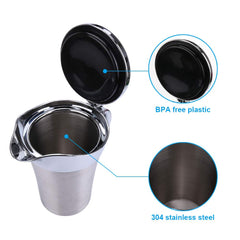 BPA-free heat resistant hinged lid and handle on gravy pot