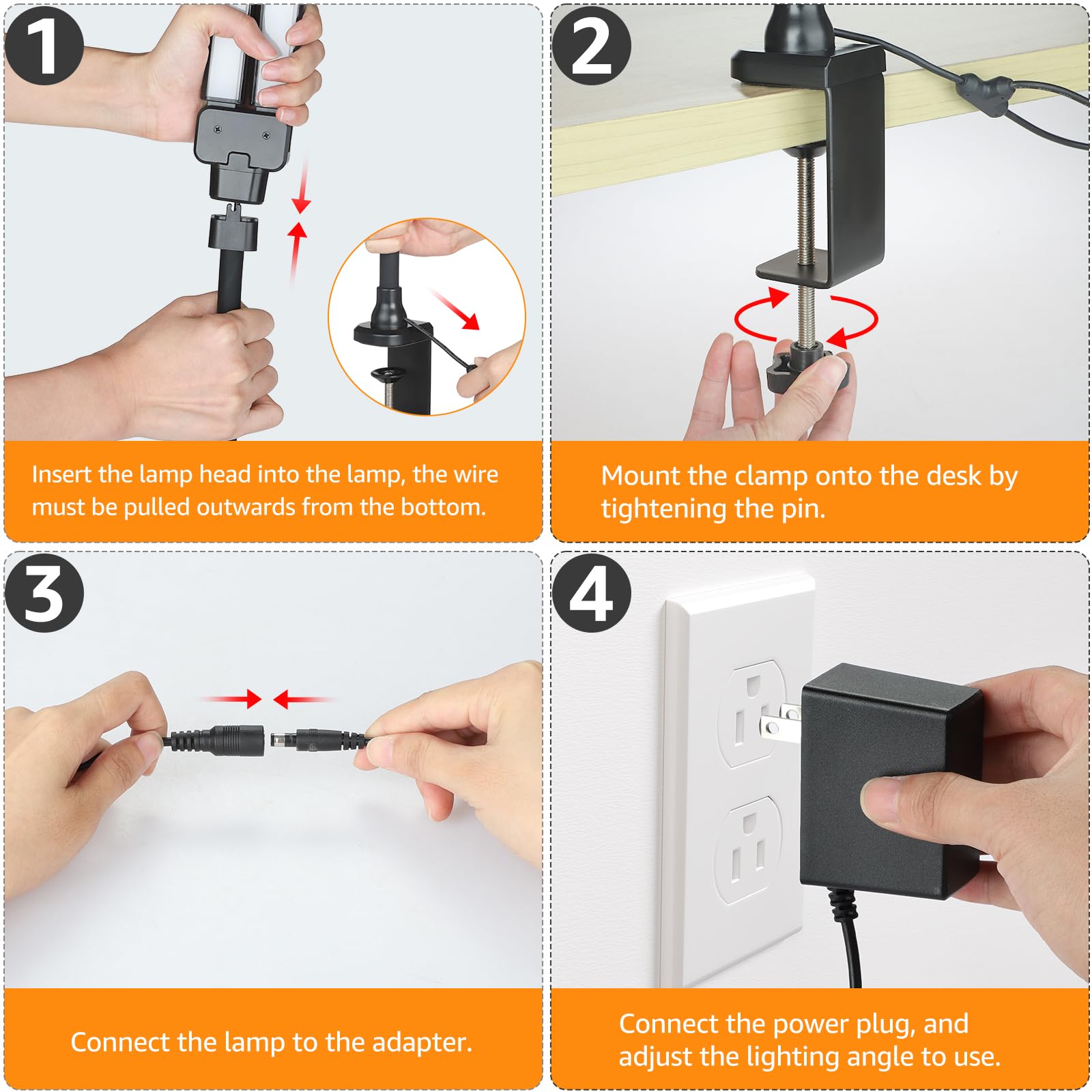ShineTech LED Desk Lamp showing 50 lighting modes