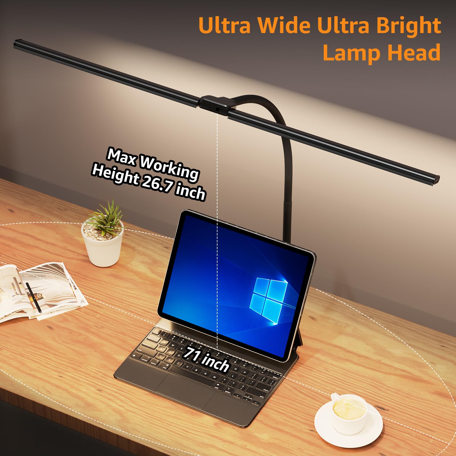 ShineTech Desk Lamp displaying multiple color temperatures