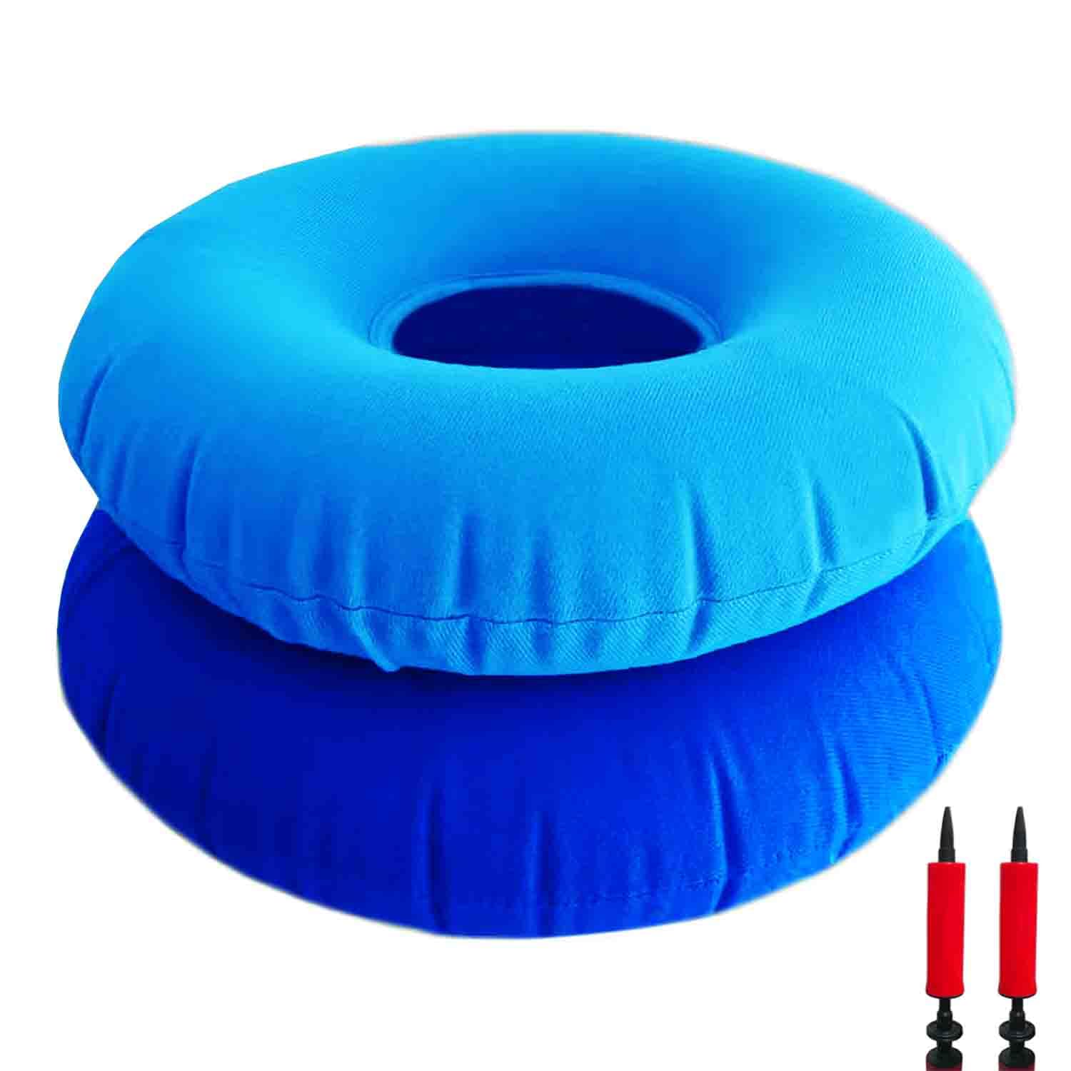Shineyid 2 pack donut pillow dark blue and light blue 15 inch