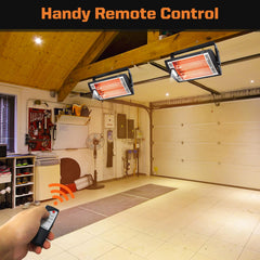 Shinic garage heater with halogen work light