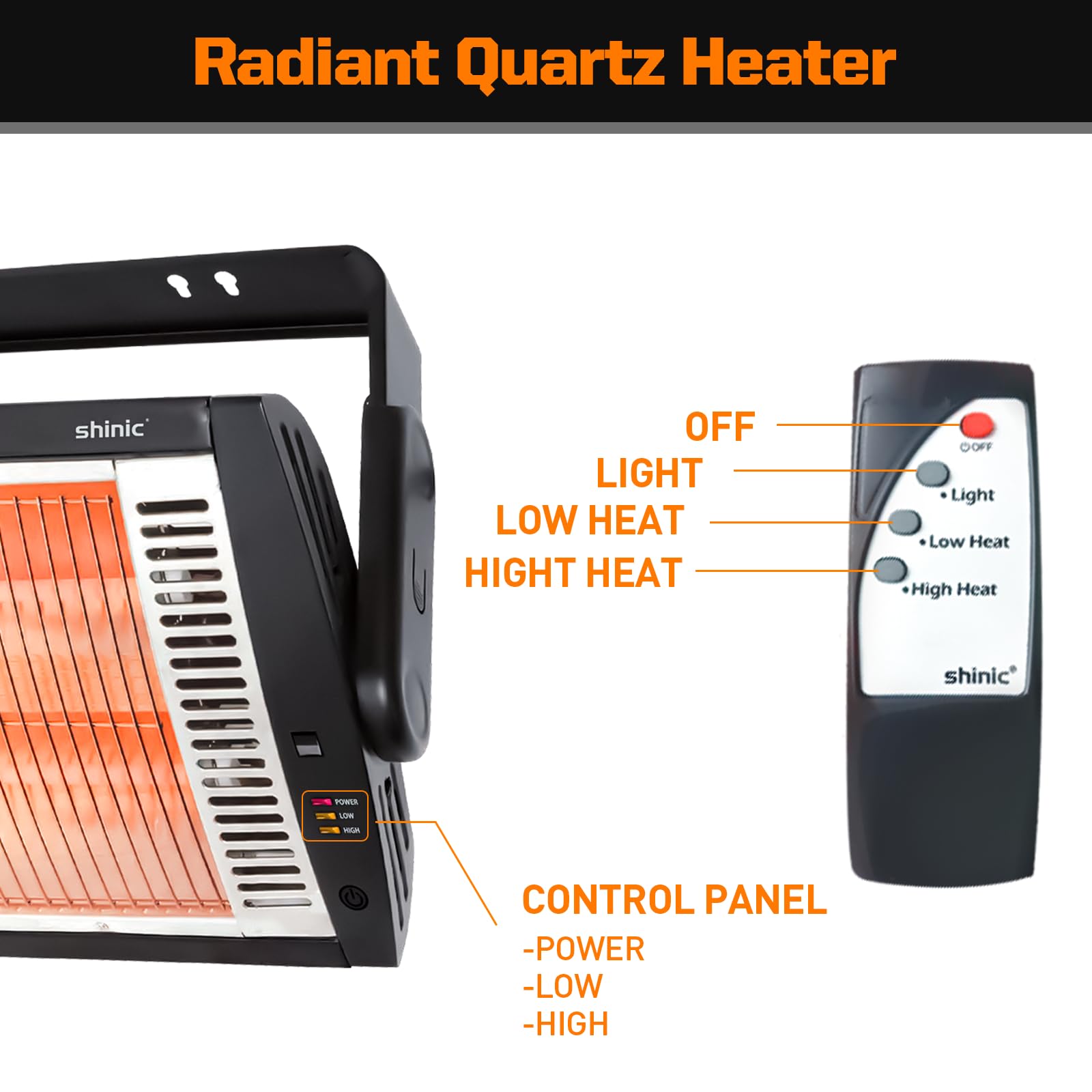 Shinic 90 degree rotation ceiling heater