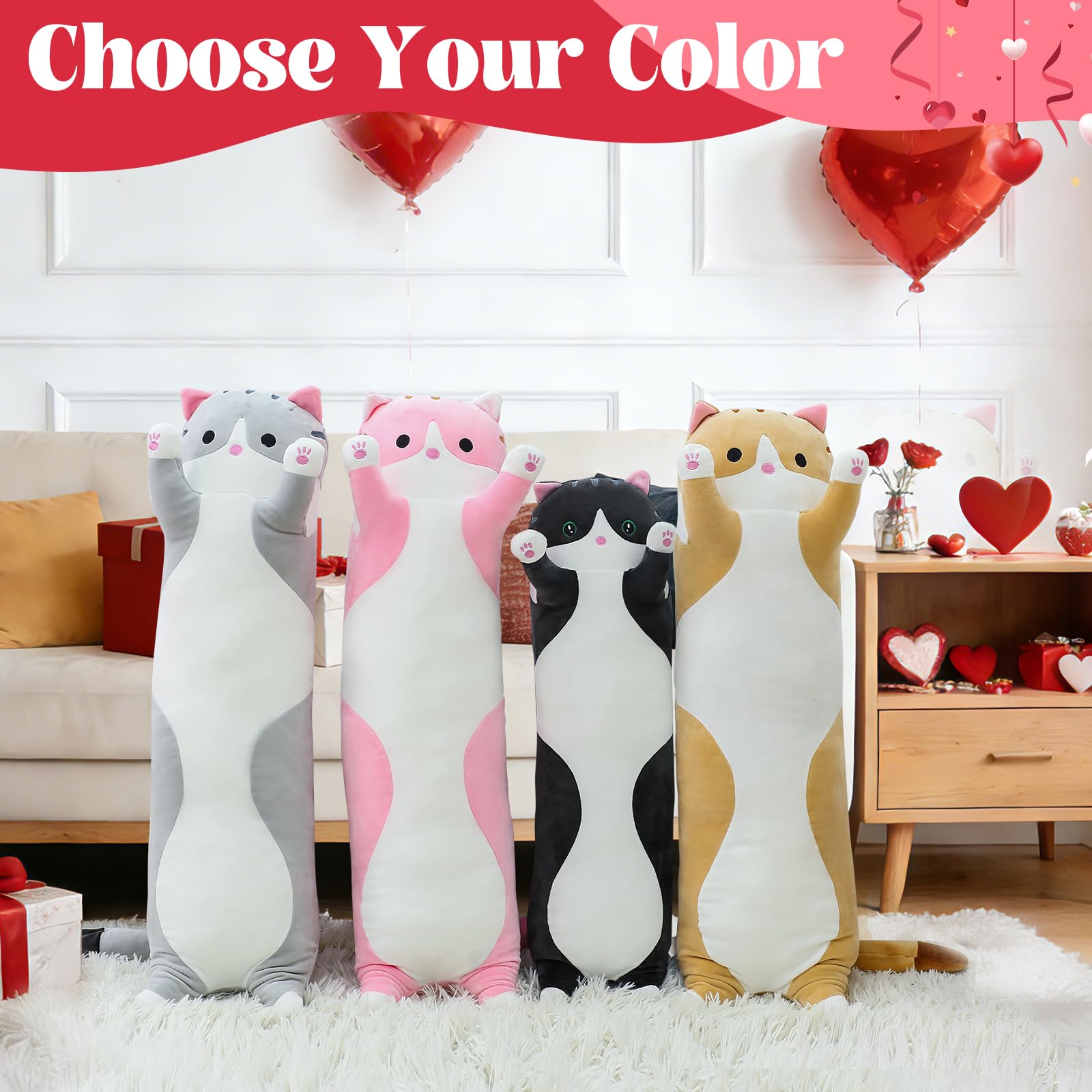 Gift-ready SHINUOER cat plush for girls and kids