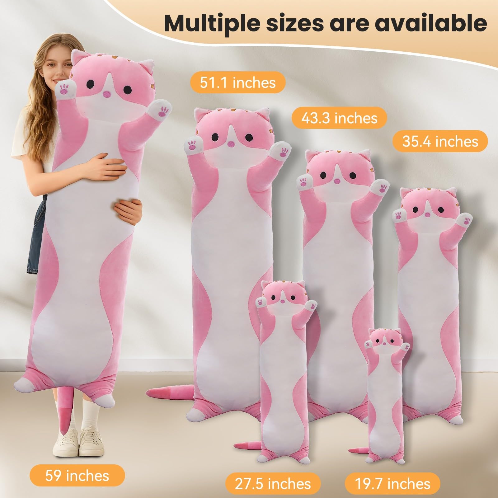 Cat stuffed animal doll by SHINUOER for kids and adults