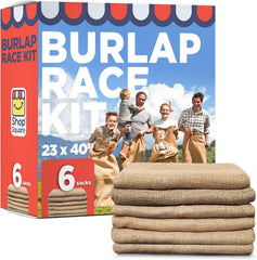 Shop Square potato sack race bags 23x40 set of 6 burlap