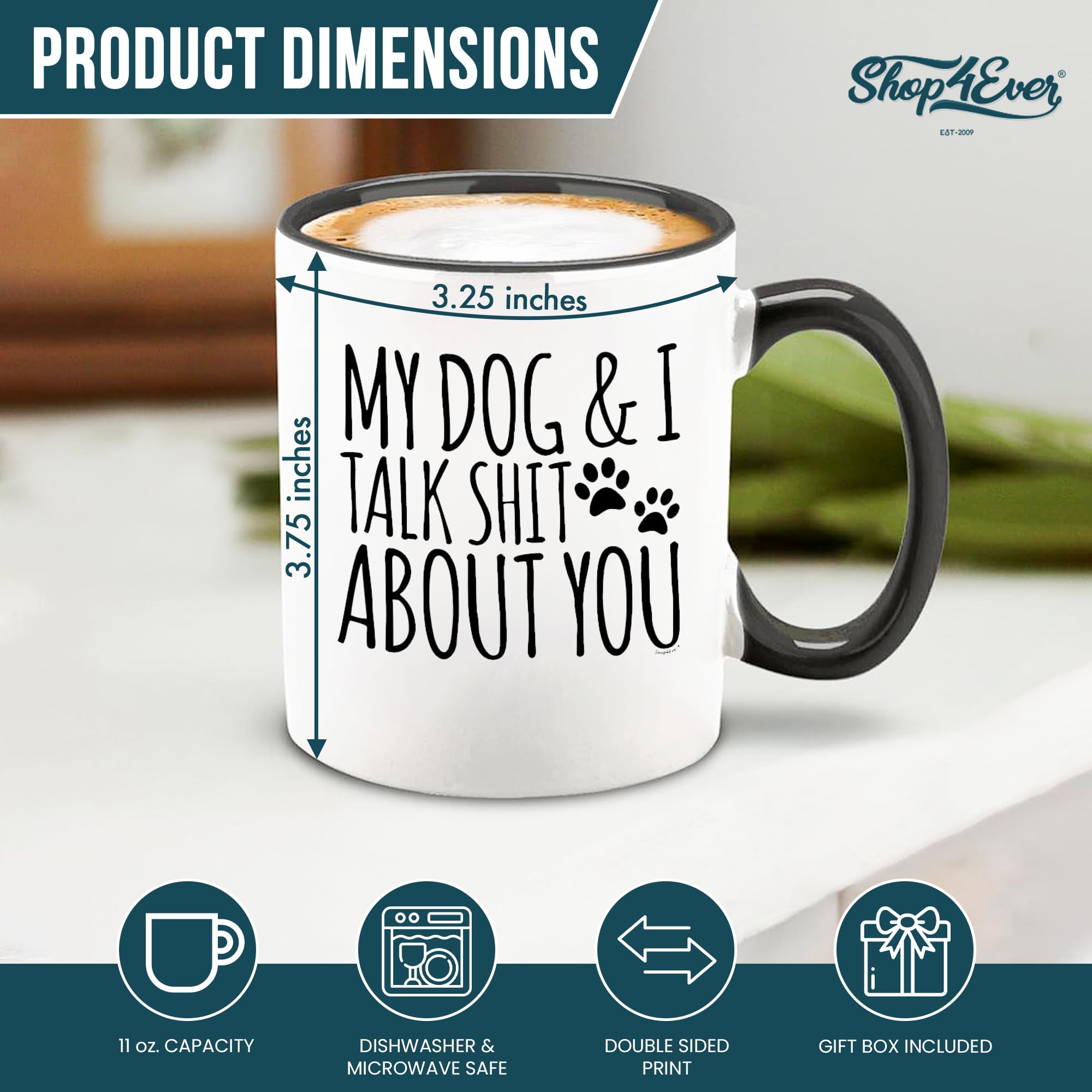 shop4ever ceramic mug 11 oz dog lovers gift back side view