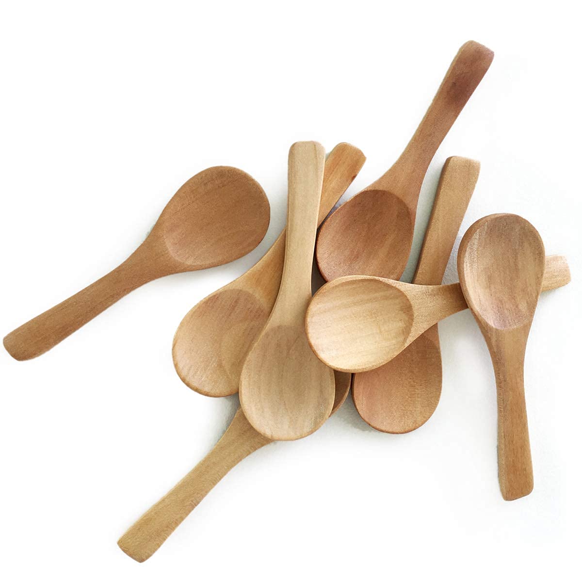 Short handle wooden spoons for condiments and jams
