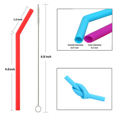 6.6 inch short silicone straw for 6-10 oz tumblers