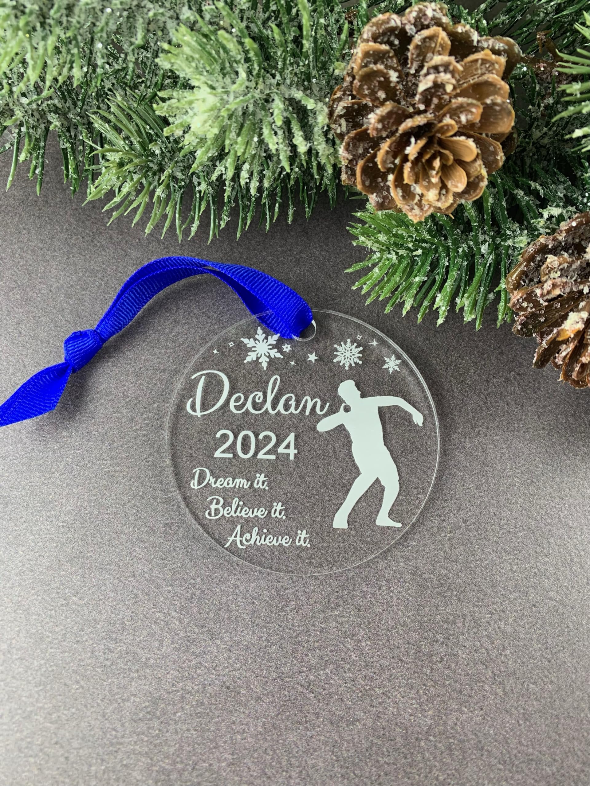 Ribbon color customization for shot put ornament