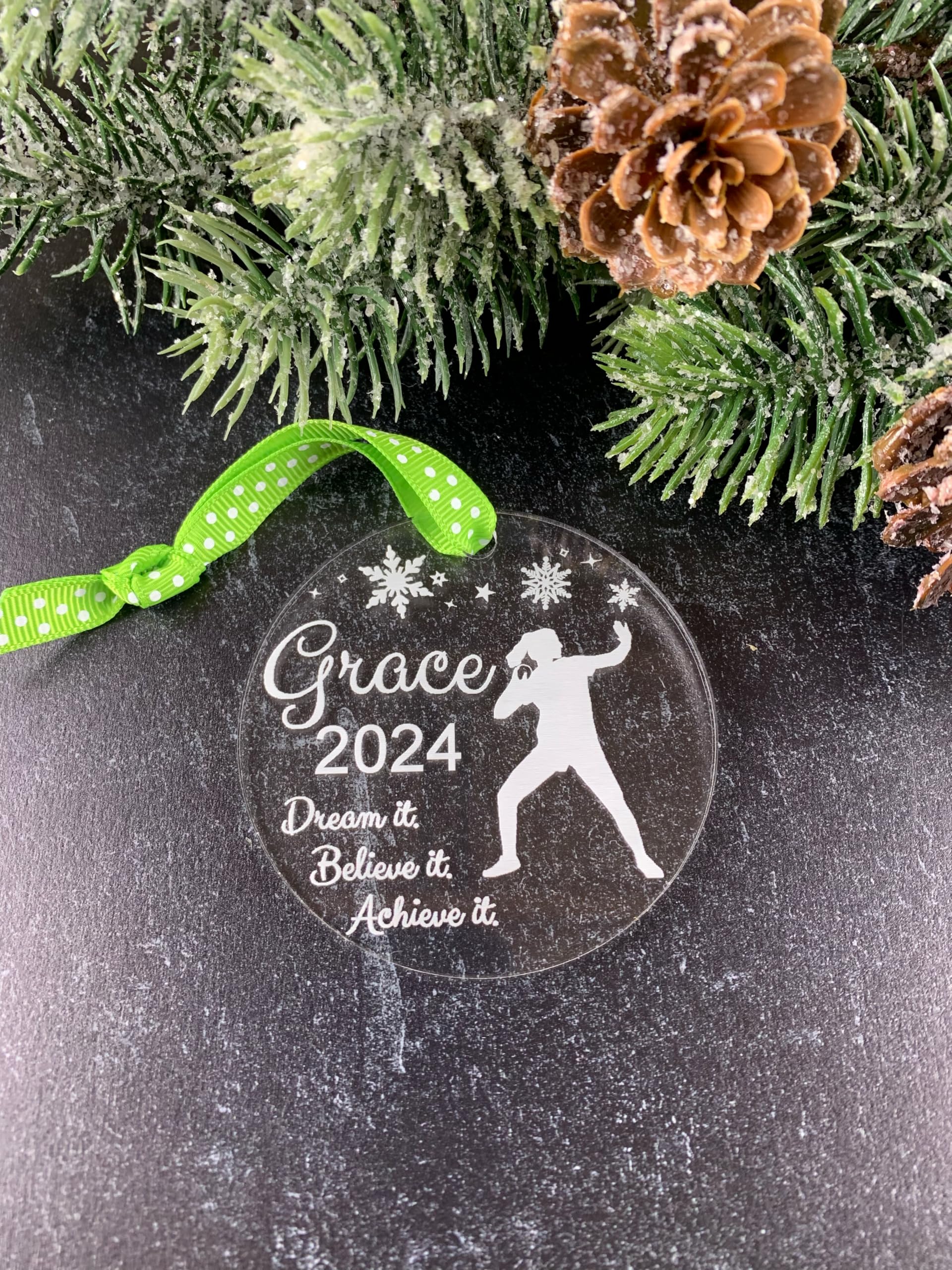 Girl silhouette available shot put ornament